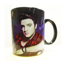 Elvis Presley in red flannel shirt coffee mug