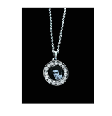 Elvis Presley silver Necklace  Blk & Wht With Stones