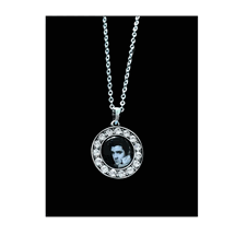 Elvis Presley silver Necklace  Blk & Wht With Stones