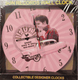 Elvis Presley Sun Records pink Elvis wall battery operated wall clock