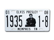Elvis Presley white License plate