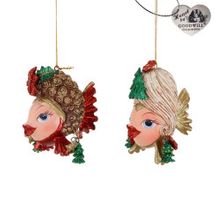 Goodwill Kissing fish ornament Big Hair preorder set of 2