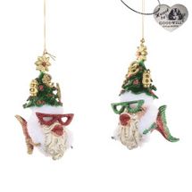 Goodwill Kissing fish Santa Claus ornament preorder set of 2