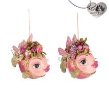 Goodwill Kissing fish ornament banquet puffer fish preorder set of 2