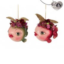 Goodwill Kissing fish ornament preorder Fairy Apple set of 2