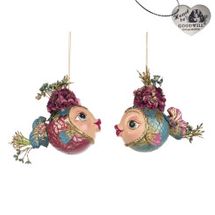 Goodwill Kissing fish ornament preorder Botanical chubby set of 2