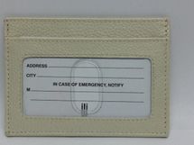 ILI leather RFID blocking credit card protection holder case champagne