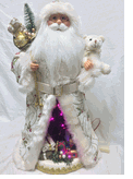 Seasons Design 20" lighted and musical Ivory Santa Claus plays 8 songs