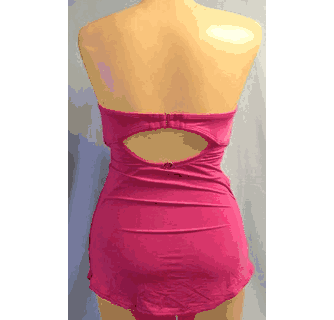 Jantzen fuschia Bandeau vamp sheath swimsuit size 10