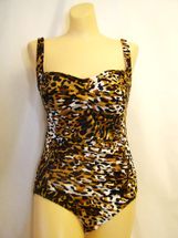 Sold Jantzen swimwear one piece animal print front shirring tank size 10 only