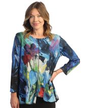 Jess n Jane shirt Morning glory Size M, 1x or 3x patch pocket French brushed