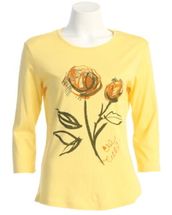 Sold Jess and Jane yellow shirt Duet flowers plus Size 1x 