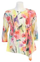 Sold Jess & Jane flower shirt Asymmetric Tunic Floral Fest size 3x 