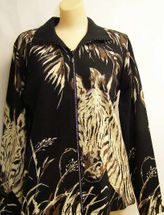 Sold Jess & Jane Jacket Bamboo Zebra rhinestone zipper Small