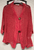 Jess & Jane Mineral washed flounce hem 2 button cardigan Rhaspberry  M to XL 1x-3x