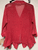 Jess & Jane Mineral washed flounce hem 2 button cardigan Rhaspberry  M to XL 1x-3x