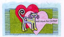 JM Will Work for Catnip credit card case