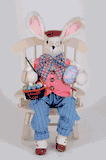 Karen Didion Easter spring collection Artist Bunny with chair 22 inches