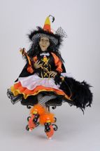 Sold Karen Didion Halloween Karen Didion 25 inch Sitting Candy Corn Witch doll display