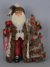 Sold Karen Didion Woodland Elegance Santa Claus Lighted tree 18"