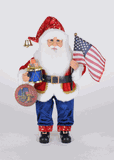 Karen Didion Stars & Stripes Santa Patriotic 16 inches tall
