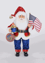 Karen Didion Stars & Stripes Santa Patriotic 16 inches tall