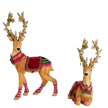 Katherine's Collection Merry & Magnificent set of 2 deer reindeer