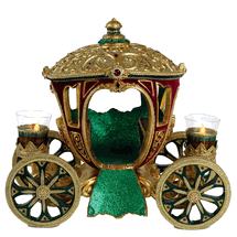 Katherine's Collection ChristmasTimeless Tidings Gold Carraige Centerpiece with tea lights 