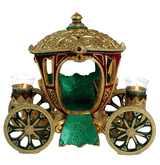 Katherine's Collection ChristmasTimeless Tidings Gold Carraige Centerpiece with tea lights 