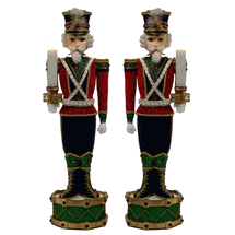 Katherine's Collection Toy soldier candle holder 19" Christmas nutcracker set of 2