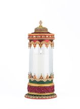 Katherine's Collection Christmas castle hurricane candle holder