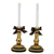 Katherine's Collection Timeless Tidings gold candlestick holders 16.5"