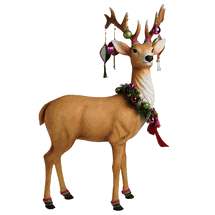 Katherine's Collection Christmas large standing deer with ornaments Merry & Magnificent