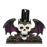 Katherine's Collection Halloween 2026 Winged Skull Pilar candle holder Kiss of Death