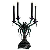 Katherine's Collection Halloween 2026 Enchanted Emerald Widow Spider candelabra 26"