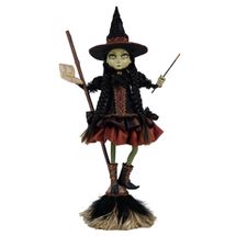 Katherine's Collection Halloween 2026 .Witching Hour Eliza Coppermoon witch on a broom 29"