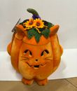 Katherine's Collection Jackie Kitty cat pumpkin candy container 11.5�