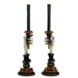 Katherine's Collection Halloween 2026 Witching Hour Skeleton hand candle holders set of 2  21"