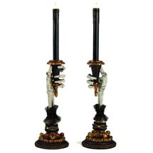 Katherine's Collection Halloween 2026 Witching Hour Skeleton hand candle holders set of 2  21"