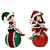 Katherine's Collection  Merry & Magnificent Christmas elf on ornament set of 2 red, green & pink