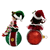 Katherine's Collection  Merry & Magnificent Christmas elf on ornament set of 2 red, green & pink