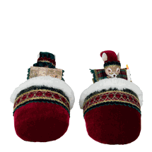Katherine's Collection Mr and Mrs Fromage mice in slippers Christmas Timeless Tidings