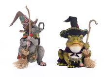 Katherine's Collection Rat & Frog witches set of 2 Halloween 11