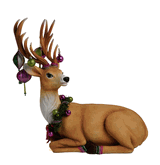 Katherine's Collection large sitting deer Merry & Magnificent Christmas