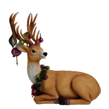 Katherine's Collection large sitting deer Merry & Magnificent Christmas