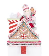 Katherine's Collection Santa & gingerbread house stocking holder