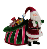 Katherine's Collection Merry & Magnificent Christmas Papa Noel Santa & candy bag 12.5"