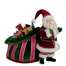Katherine's Collection Merry & Magnificent Christmas Papa Noel Santa & candy bag 12.5"