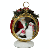 Katherine's Collection Santa & snowman in ornament tabletop 15"  Merry & Magnificent Christmas