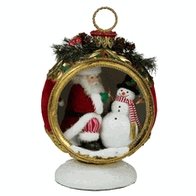 Katherine's Collection Santa & snowman in ornament tabletop 15"  Merry & Magnificent Christmas